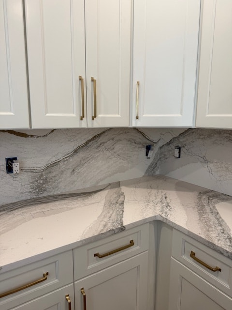 Kitchen countertop with marble veining